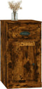 vidaXL - Bijzetkast - met - lade - 40x50x75 - cm - bewerkt - hout - gerookt - eikenkleur