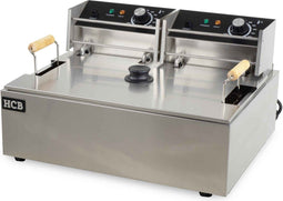 HCB® - Professionele Horeca Visfriteuse - 14 liter - RVS - 2500W - 44x57x31.5 cm (DxBxH) (1 stuk)