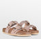 PS Poelman CURA - Dames Sandalen - Faux PU Imitatie Leren - Metallic Rosé Roze