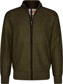 Cappuccino Italia - Heren Sweaters Bounded Jacket Zwart - Groen - Maat M