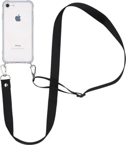 iMoshion Hoesje Geschikt voor iPhone SE (2022) / SE (2020) / 8 / 7 Hoesje Met Koord - iMoshion Backcover met koord - Nylon - Transparant