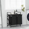 vidaXL - Wasmand - 2 - vakken - met - plank - grijs - sonoma - eiken