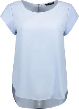 ONLY ONLVIC S/S SOLID TOP NOOS WVN - Loose fit - Effen kleur - Cashmere Blue - Maat 38