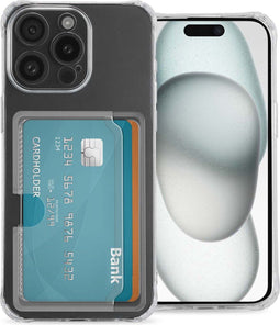 iMoshion Hoesje Geschikt voor iPhone 15 Hoesje Met Pasjeshouder - iMoshion Softcase Backcover met pashouder 3.0 - Transparant