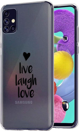 iMoshion Hoesje Geschikt voor Samsung Galaxy A51 Hoesje Siliconen - iMoshion Design hoesje - Transparant / Zwart / Live Laugh Love