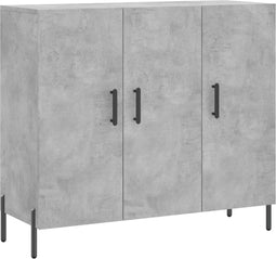 vidaXL - Dressoir - 90x34x80 - cm - bewerkt - hout - betongrijs