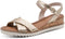 Tamaris dames sandalen - Sleehak 5 cm - Goud - Maat 37