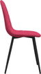 vidaXL - Eetkamerstoelen - 4 - st - fluweel - wijnrood