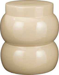 Mica Decorations Vendi - Bijzettafel - H40 x Ø35 cm - Keramiek - Crème