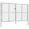 vidaXL - Poort - 306x200 - cm - gegalvaniseerd - staal - zilverkleurig