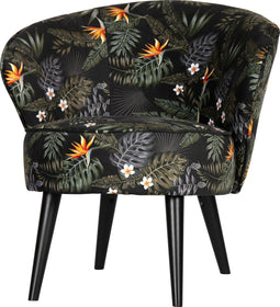 WOOOD Bo Fauteuil - Velvet - Bloem Print - 71x69x76