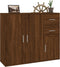 vidaXL - Dressoir - 91x29,5x75 - cm - bewerkt - hout - bruin - eikenkleur