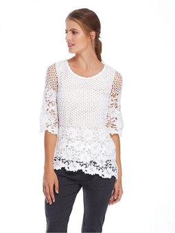 Quiz Blouse - Luchtig bloemenpatroon - Wit - Maat 40