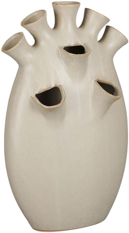 Mica Decorations Saul Tulp Vaas - 25 x 15,5 x 42 cm - Keramiek - Grijs