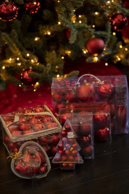Cosy&Trendy Kerstballen Ø 6 cm - Rood assorti - Set-48
