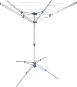 TecTake - Mobiele wasmolen - 4 draagarmen - Traploos verstelbaar - 102 x 102 x 173 cm - 16 m waslijn - 10 kg belastbaarheid - 2 kg gewicht