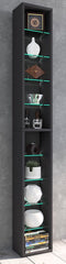 VCM Houten CD DVD Stand Opslag Boekenkast Decoratieve Plank Glas Rasato Houten CD DVD Stand Opslag Boekenkast Decoratieve Plank Glas Rasato