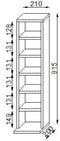 VCM Houten CD DVD-standaard Opbergvak Bevindende plank Boekenplank Decoratieve plank Elementa Houten CD DVD-standaard Opbergvak Bevindende plank Boekenplank Decoratieve plank Elementa