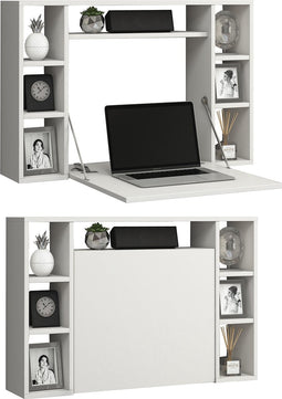 VCM Houten hangend inklapbaar bureau wandbureau computer bureau la Wandila Houten hangend inklapbaar bureau wandbureau computer bureau la Wandila