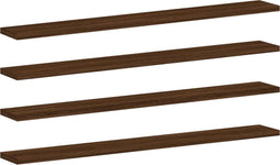 vidaXL - Wandschappen - 4 - st - 80x10x1,5 - cm - bewerkt - hout - bruin - eikenkleur