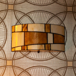 Coloured by Art Roundabout Small - Wandlamp/Plafonnière - Geometrisch design - Oker