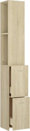 vidaXL - Badkamerkast - 25x26,5x170 - cm - bewerkt - hout - sonoma - eikenkleurig