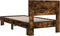 vidaXL - Bedframe - bewerkt - hout - en - metaal - gerookt - eikenkleurig - 75x190 - cm