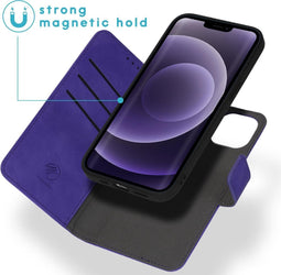 iMoshion Hoesje Geschikt voor iPhone 13 Hoesje Met Pasjeshouder - iMoshion Uitneembare 2-in-1 Luxe Bookcase - Paars