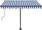 vidaXL - Luifel - handmatig - uittrekbaar - met - LED - 400x300 - cm - antracietkleur