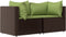 vidaXL - 3-delige - Loungeset - met - kussens - poly - rattan - bruin