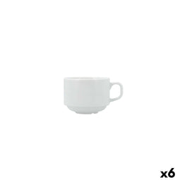 Bidasoa Serenity - Theeglas en koffieglas - Keramisch 230 ml - Wit (6 stuks)