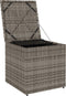 vidaXL - Kussenbox - Grijs - 50x50x50 - cm - Poly - Rattan