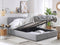 DREUX - Bed met opbergruimte - Lichtgrijs - 180 x 200 cm - Polyester