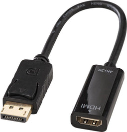 Lindy 41718 - Adapter DisplayPort naar HDMI - 15 cm - Zwart