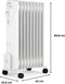 Radiator van elektrische oliebad - 2000 Watt - Oceanic - 3 Powers - 9 Elements - Mobile - Wit