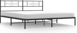 vidaXL - Bedframe - met - hoofdbord - metaal - zwart - 180x200 - cm