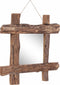 vidaXL - Spiegel - houtblokken70x70 - cm - gerecycled - teakhout - naturel