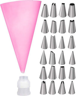 Roegaarden Spuitzak - Herbruikbaar - 24 spuitmondjes - roze