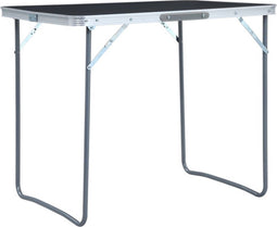 vidaXL - Campingtafel - inklapbaar - met - metalen - frame - 80x60 - cm - grijs