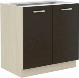 CHAMONIX Laag spoelmeubel - Licht eiken decor - L80 x D52 x H82 cm - werkblad niet inbegrepen