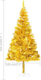 vidaXL - Kunstkerstboom - met - verlichting - en - kerstballen - 210 - cm - PET - goud