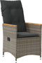 vidaXL - Tuinstoelen - 2 - st - verstelbaar - met - kussens - poly - rattan - grijs