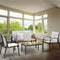 Coast 4-delige terrasmeubelset - 1 dubbele bank 2 enkele stoelen en tafel - ademend materiaal poedercoat ijzer - grijs (set van 4)