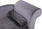 LUIRO - Chaise longue - Grijs - Rechterzijde - Fluweel