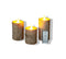 Annas collection - B.o. 3st kaars berk wit bewegende vlam 7.5x10/12.5/15cm afstandsbediening 3x3aaa