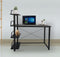 VDD Bureau computertafel - 3 opbergplanken - metaal hout - zwart - 120x50x75 cm