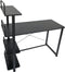 VDD Bureau computertafel - 3 opbergplanken - metaal hout - zwart - 120x50x75 cm