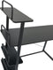 VDD Bureau computertafel - 3 opbergplanken - metaal hout - zwart - 120x50x75 cm