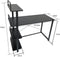 VDD Bureau computertafel - 3 opbergplanken - metaal hout - zwart - 120x50x75 cm