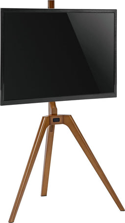 VDD - TV Standaard - Vloerstandaard - Draaibare TV Standaard - Schildersezel Design Studio - Draaibaar tot 65 inch - Bruin Hout